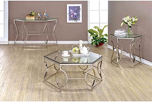2-Piece Chrome Metal Coffee Table Set P79448