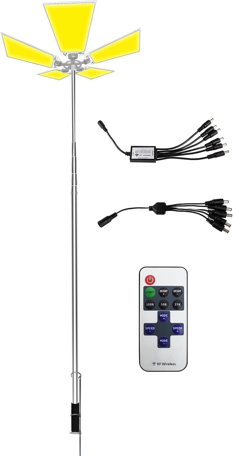 15000 Lumen Led Camping Flood Light Remote Control Dimmable Telescoping Portable Waterproof 110W Work Light R79236