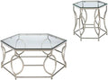 2-Piece Chrome Metal Coffee Table Set P79448