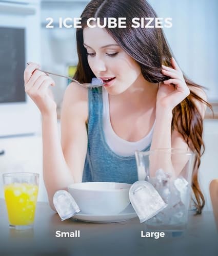 Portable Countertop Ice Maker with Self-Cleaning, 9 Bullet Ice Cubes, Black D33595