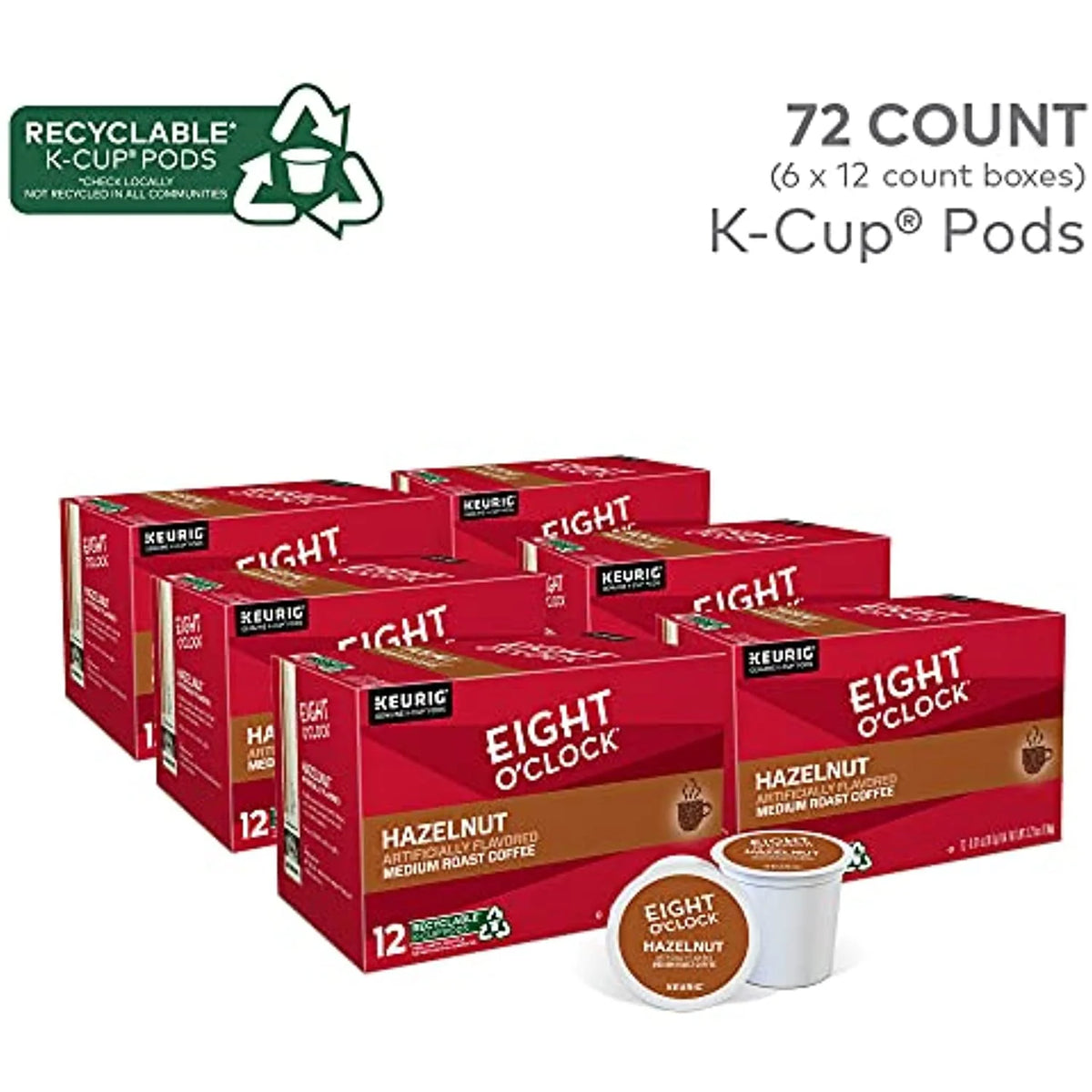 Hazelnut Medium Roast Coffee K-Cup Pods, 72 Count C604999
