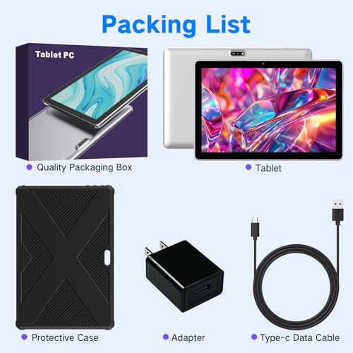 10.1 inch 4G LTE Tablet with SIM Card Slot, 64GB Storage K5358