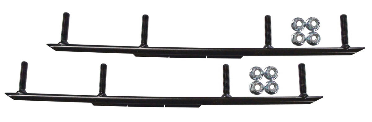 Yellow Snowmobile Skis with 8" Round Bars Complete Kit B300