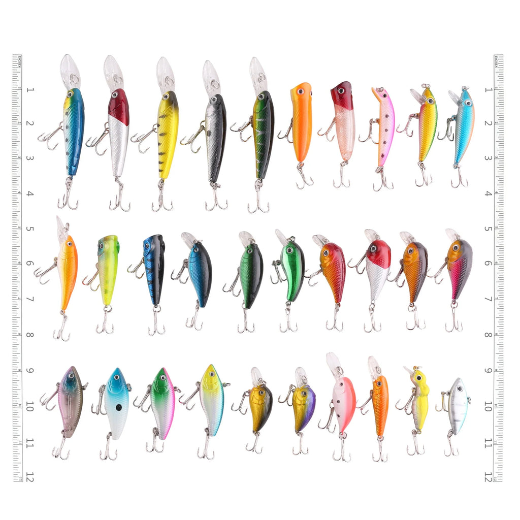 30 Topwater Fishing Lures with Hooks U586