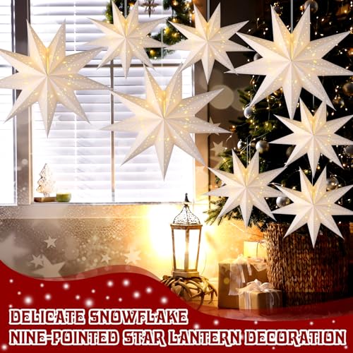 12 Set 9 Pointed Hanging Star Paper Lanterns with String R144