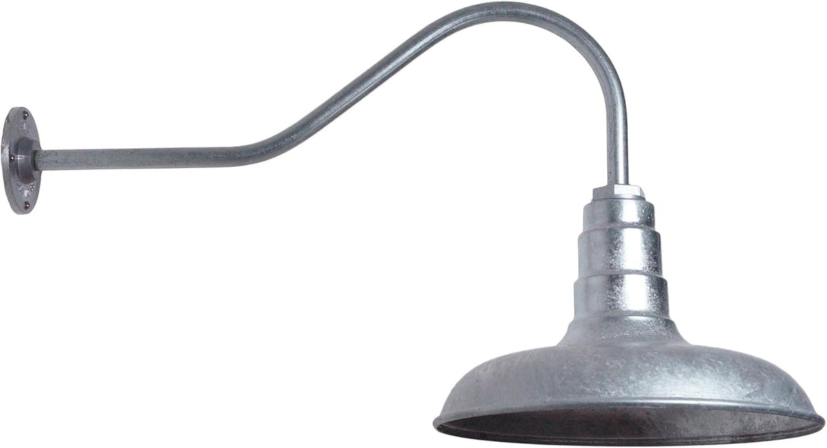 Black Steel Dome Gooseneck Barn Light T808202