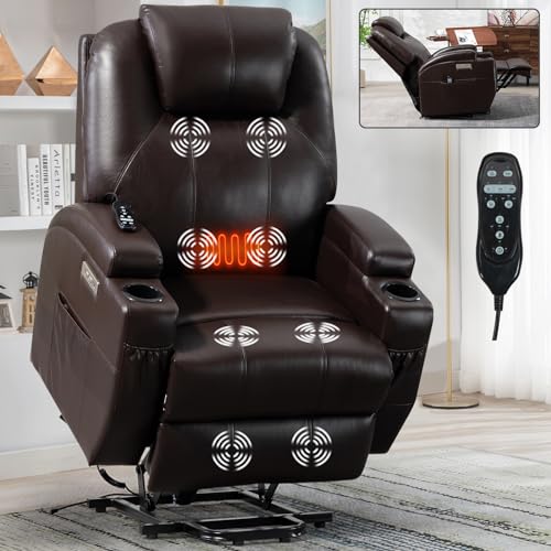 Black Power Lift Recliner Chair with Heat and Massage E501