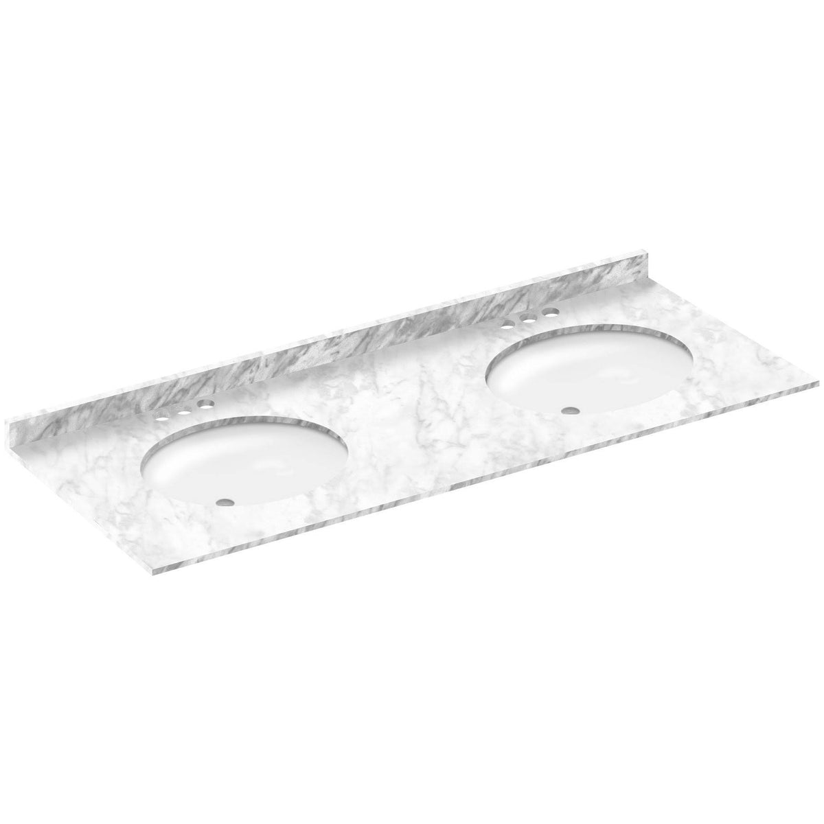 White Double Vanity Top with Backsplash J2926