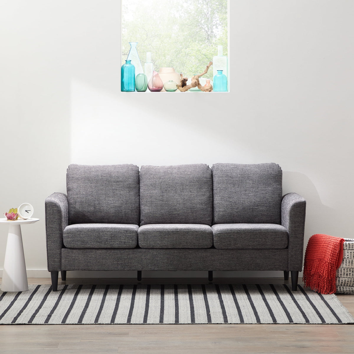 Charcoal Fabric Upholstered Sofa O5592
