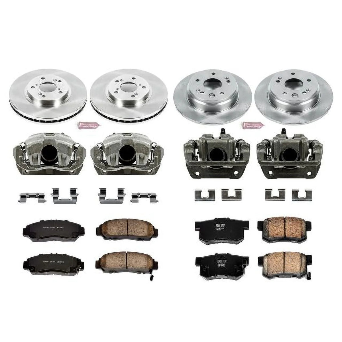 Front and Rear Brake Pad and Rotor Kit with Calipers P784602