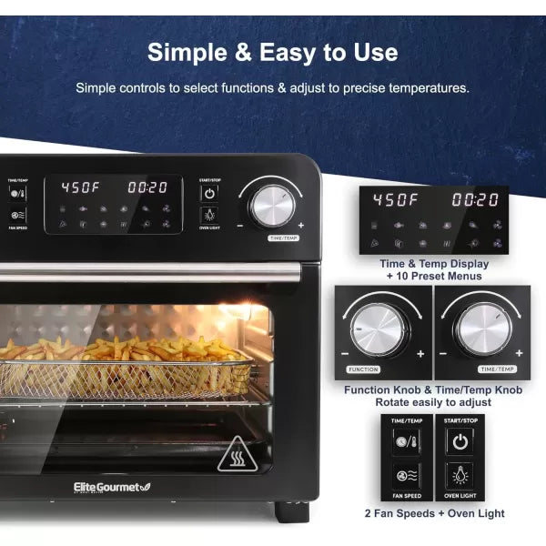 Black 24.5 Quart Digital Air Fryer Oven E951336