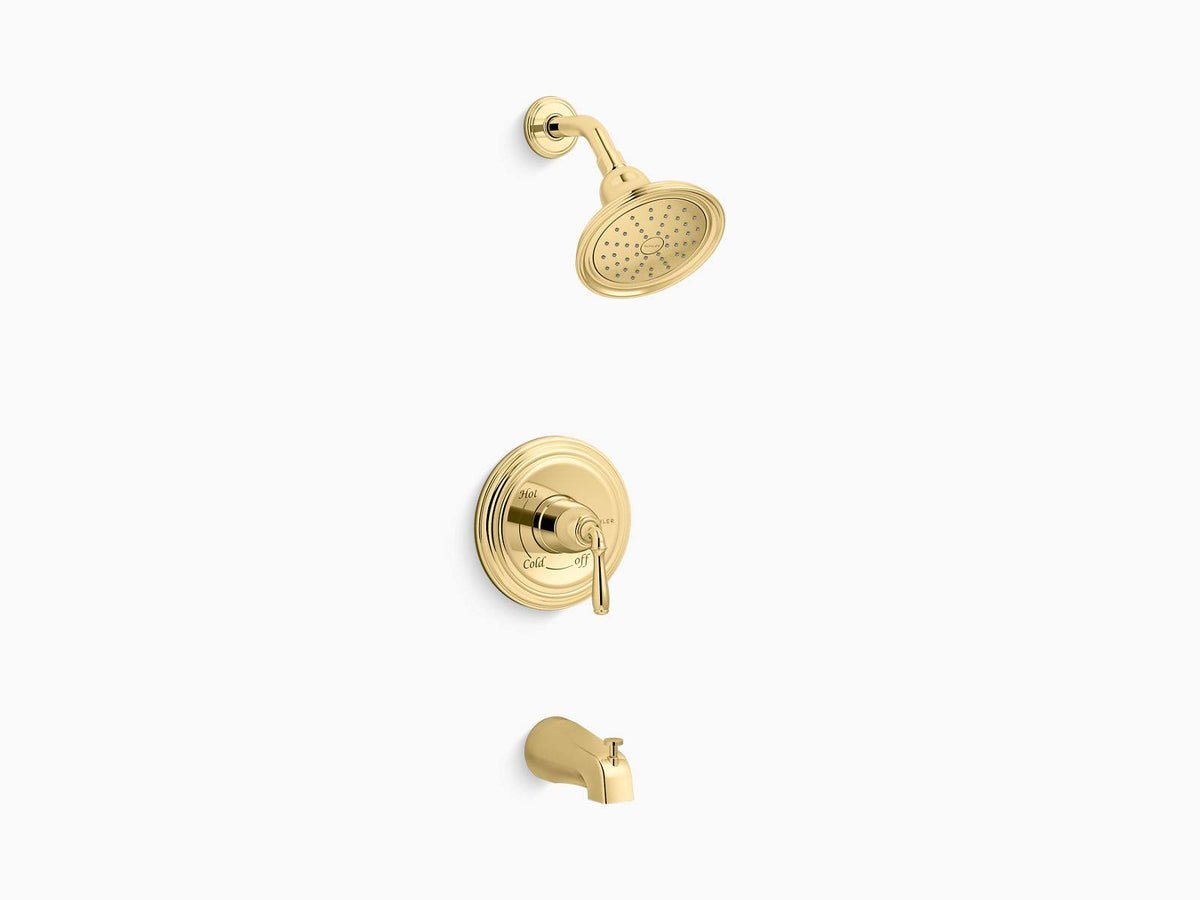 Polished Brass Bath and Shower Trim with Showerhead D378