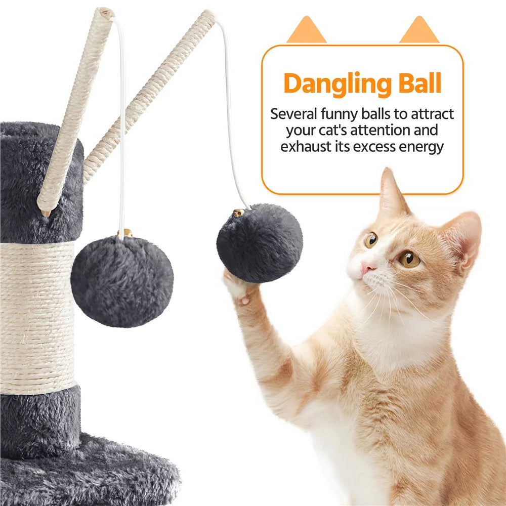67" Multi-Level Cat Tree Tower with 2 Condos & Hammock Basket S236280