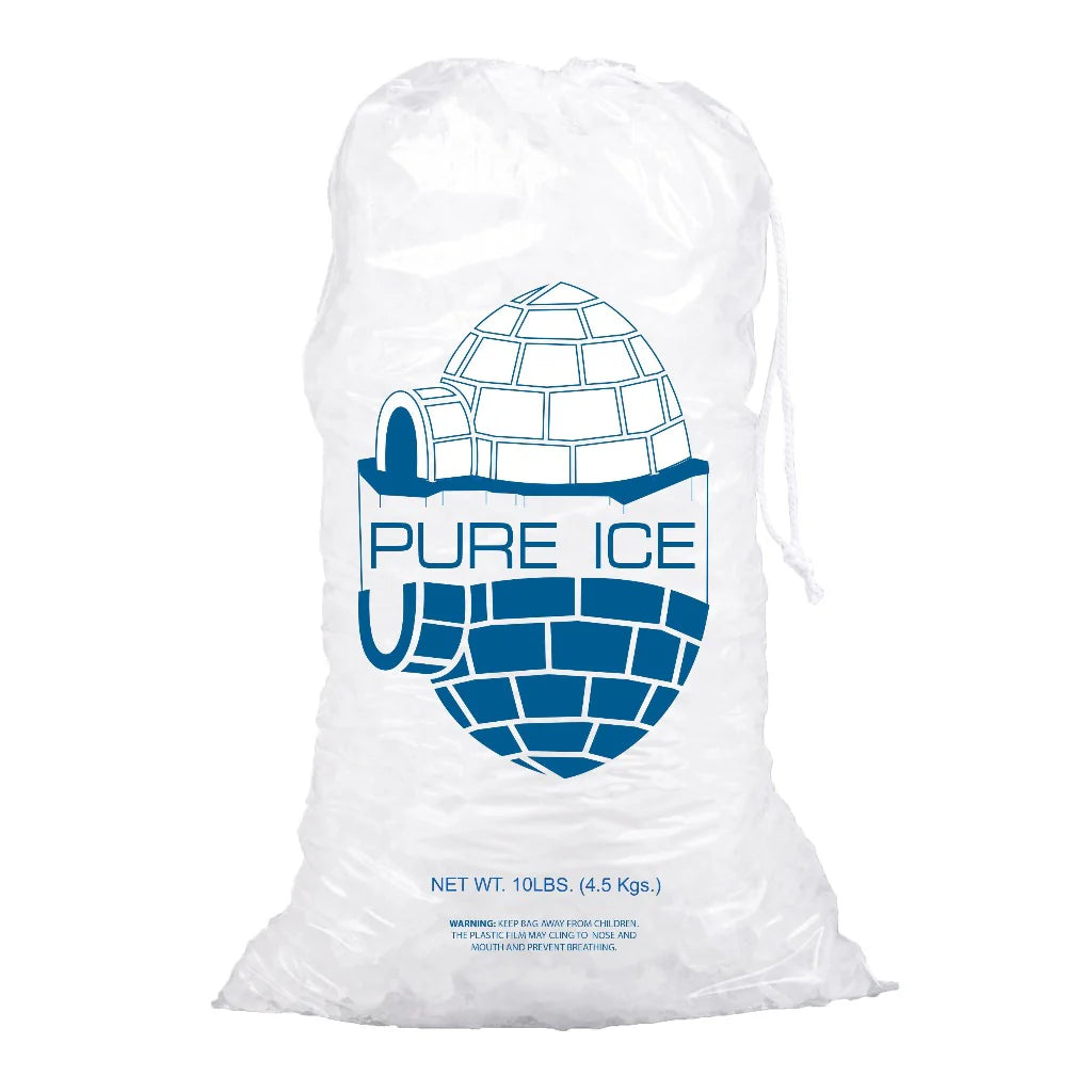 Plastic Drawstring Ice Bags 10-Pound 100 Pack K718