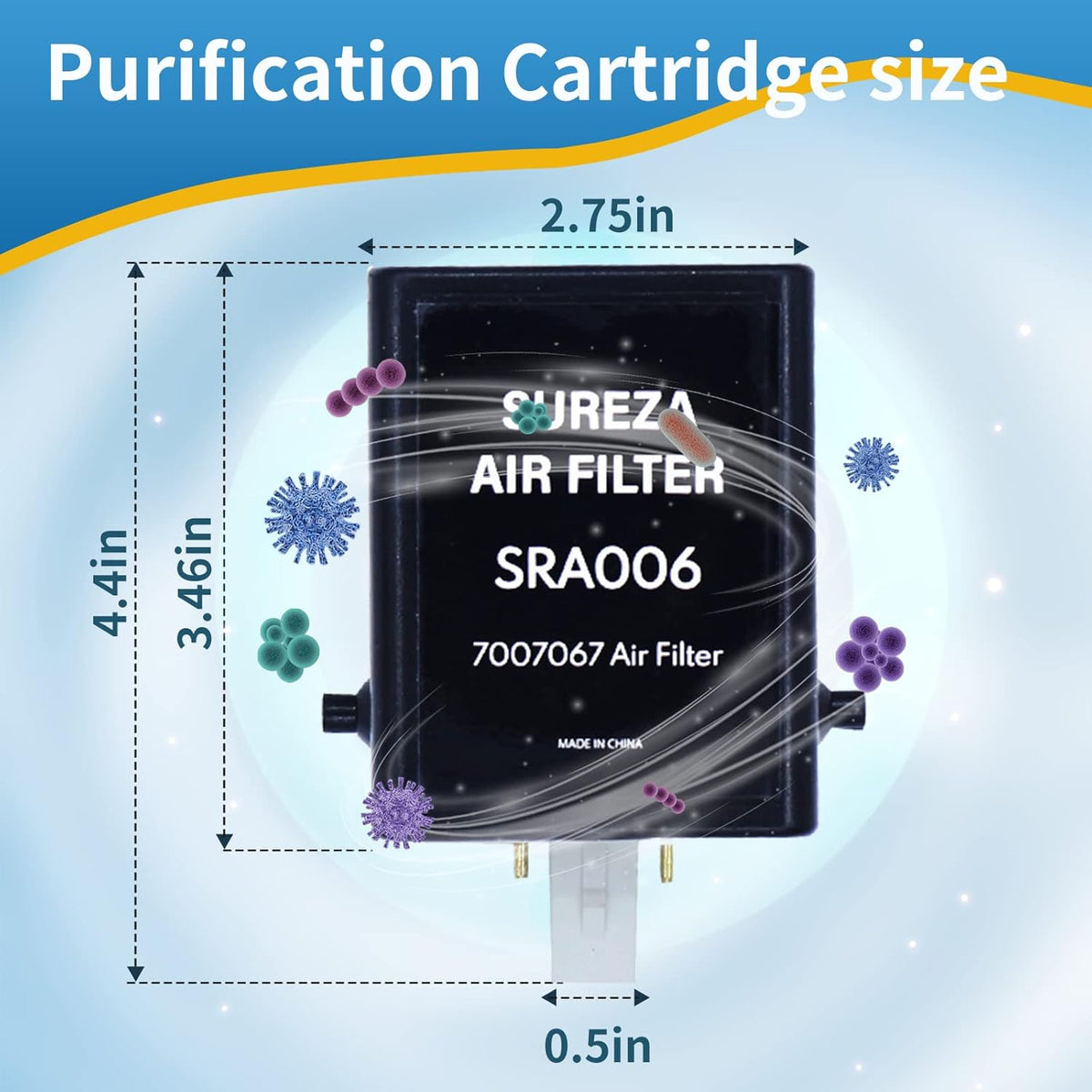 Air Purification Cartridge Replacement Refrigerator Filter Pack of 2 U803333