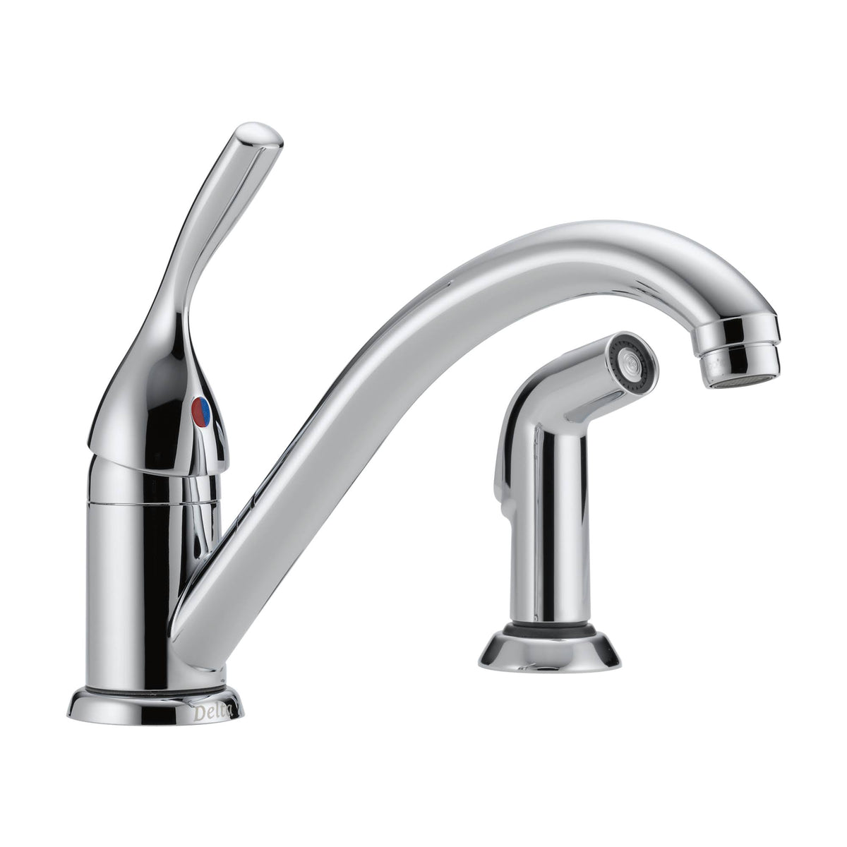 Classic Chrome Single Handle Kitchen Faucet with Spray F936