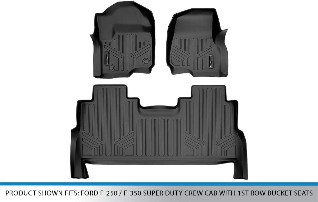 Black 2 Row Floor Mats Liner Set C521