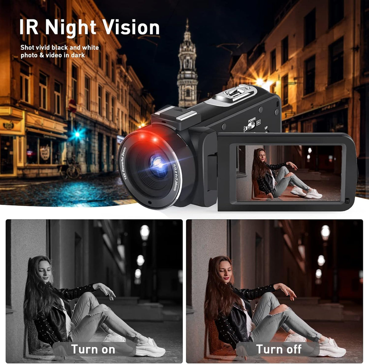 2.7K 30FPS 36MP 16X Vlogging Camera with Flip Screen and Two Batteries P173