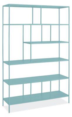 Modern Bookcase 15d 48W 72H in Ocean X91334