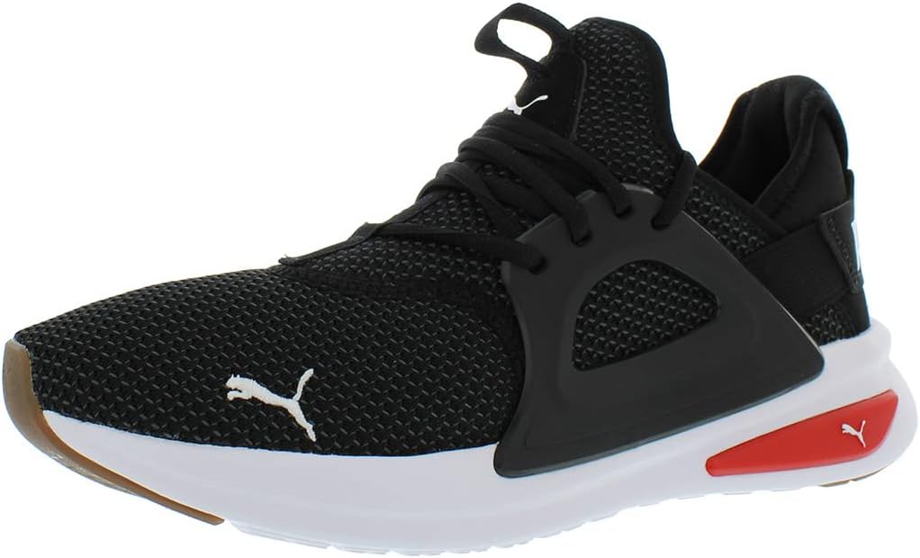 Mens Softride Enzo Evo Knit Shoes, Size: 9.5 M US, Color: Puma Black/Castlerock/High Risk Red I140427