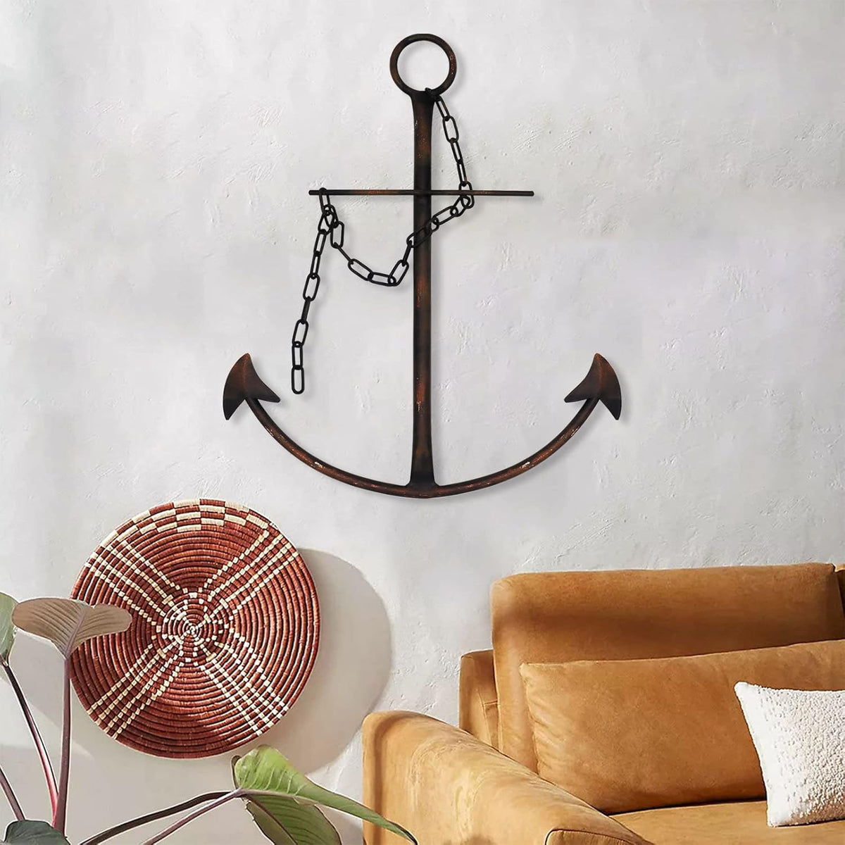 Antique Metal Anchor Wall Decor with Chain, Pack of 2 Y30980