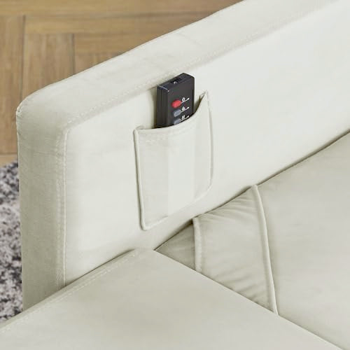 Beige Convertible Sleeper Chair with Ottoman D26550