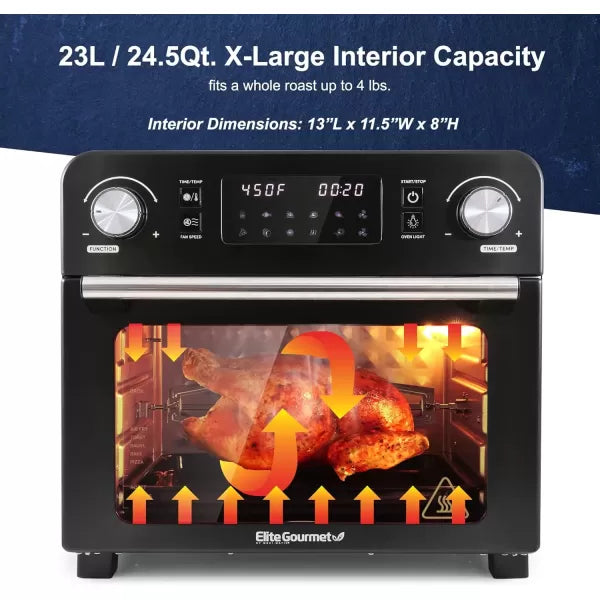 Black 24.5 Quart Digital Air Fryer Oven E951336