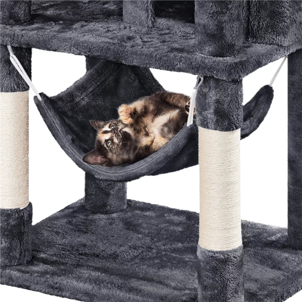 67" Multi-Level Cat Tree Tower with 2 Condos & Hammock Basket S236280