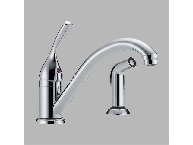 Classic Chrome Single Handle Kitchen Faucet with Spray F936