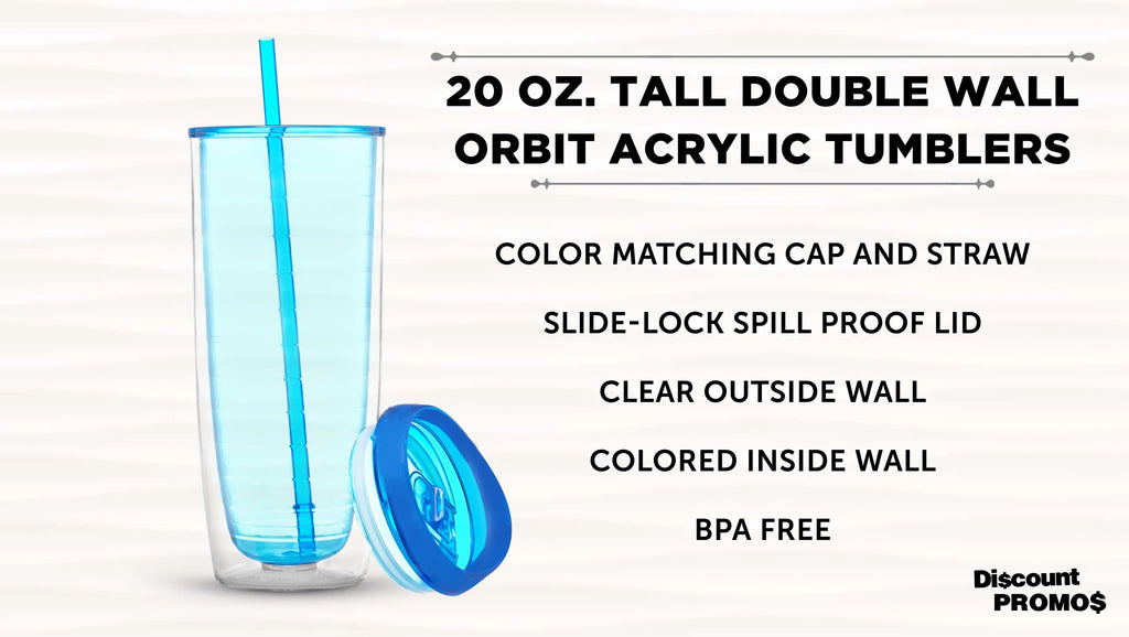 Acrylic Tumblers 20 oz Set of 10 Blue J865