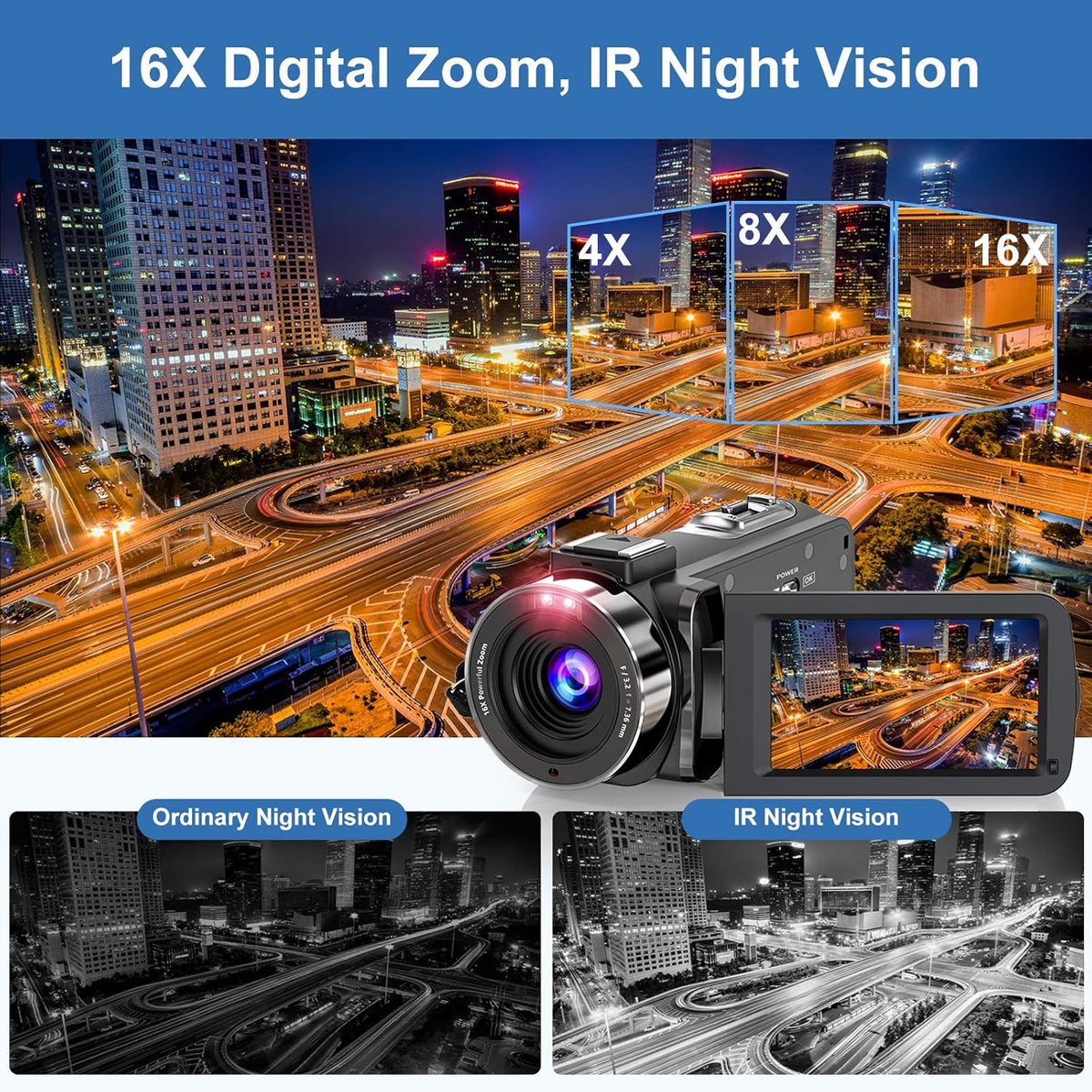 2.7K Ultra HD 36MP Vlogging Camera with Microphone Y3647