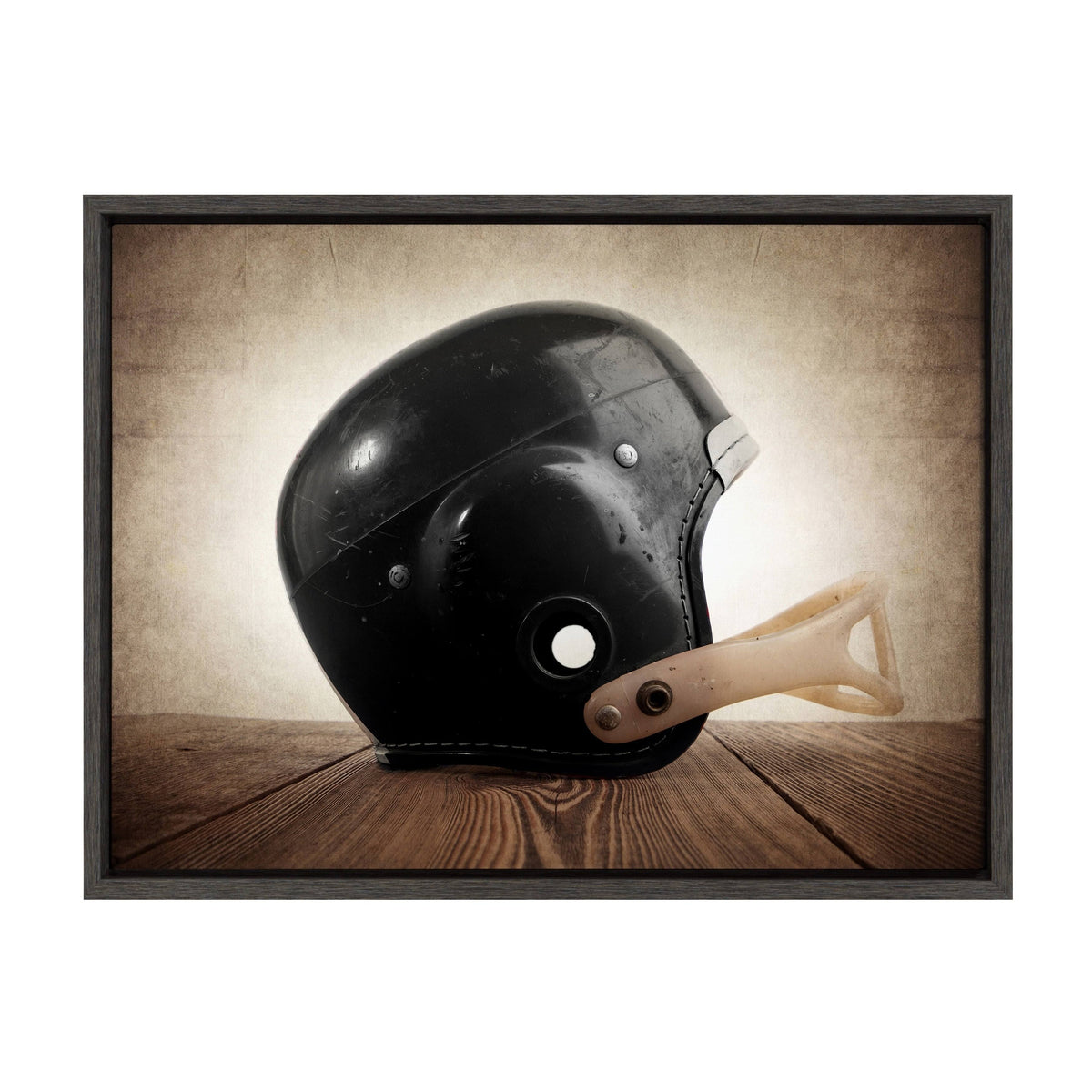 Vintage Helmet Framed Canvas D1726
