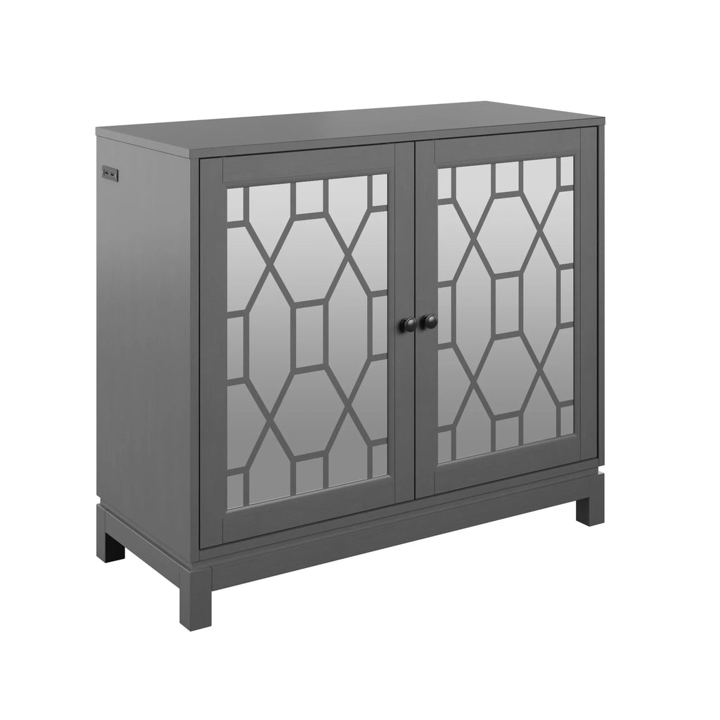 Accent Cabinet with USB Charging Ports and Mirrored Doors U2998