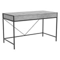 49"L 2-Drawers Black Metal Computer Desk W763