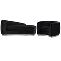 Velvet Accent Chair and Chaise 2-Piece Set Black Chrome C529