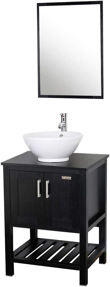 24 inch Bathroom Vanity with Ceramic Vessel Sink and Faucet E41577