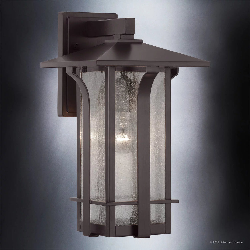 16''H x 9''W Olde Bronze Glass Outdoor Wall Sconce G7930