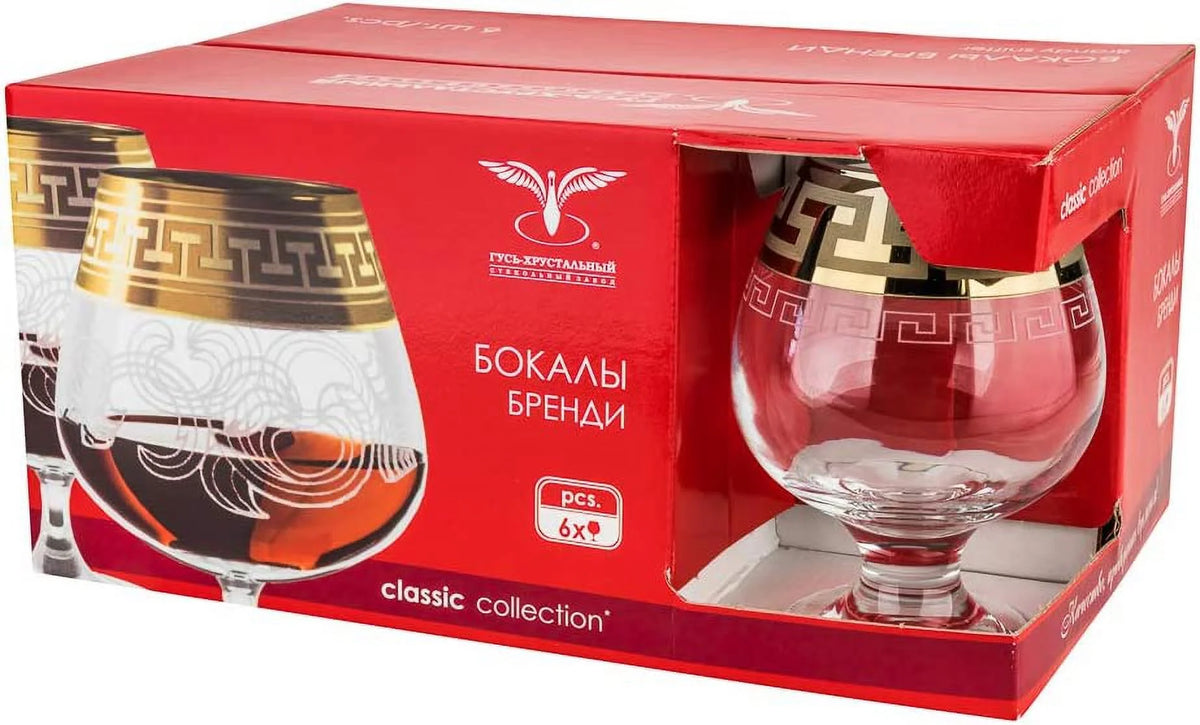 Brandy Glasses With Gold Rim, Set Of 6 K9995