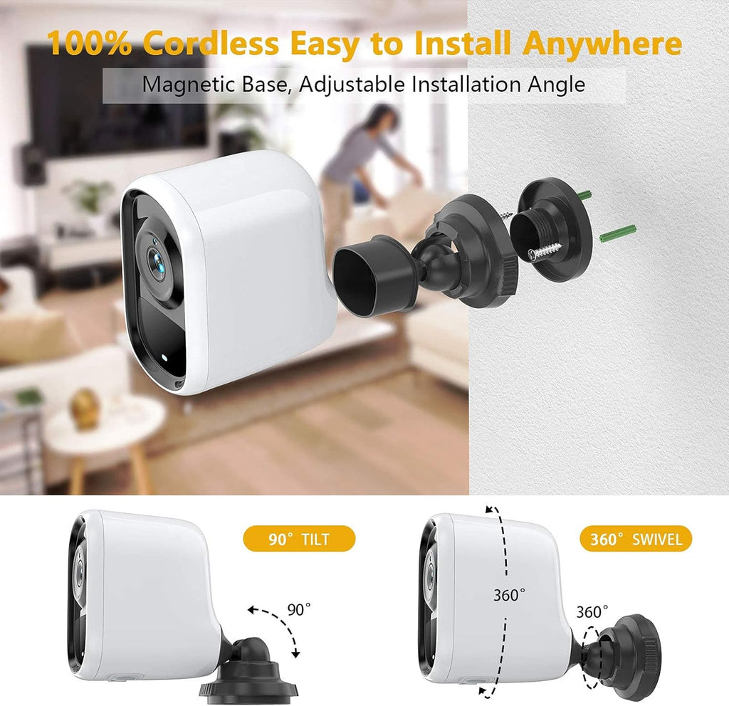 Wireless Outdoor Security Camera 1080P HD Night Vision Waterproof U2117