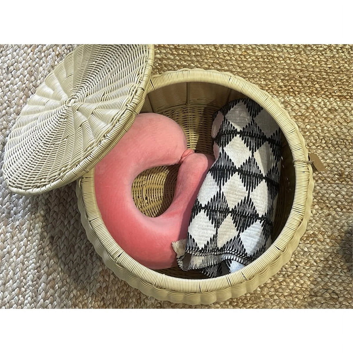 Wicker Rattan Storage Footstool P7551