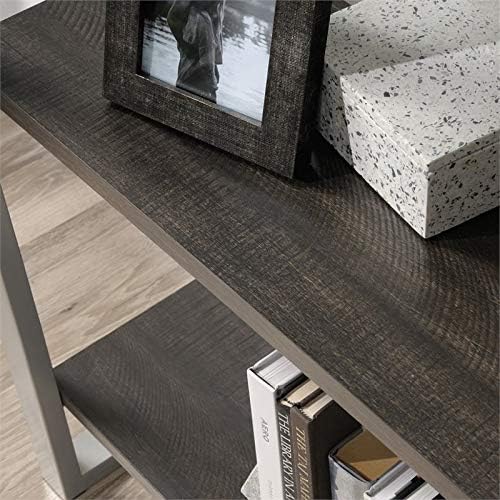 4 Shelf Metal Framed Wooden Bookcase in Black Walnut G756