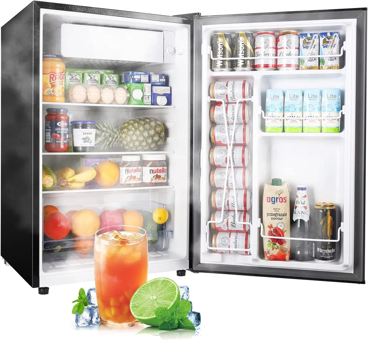 4.5 Cu.ft Black Single Door Mini Fridge with Freezer N2166