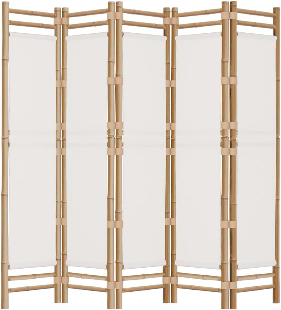 78.7" Bamboo and Canvas Folding Room Divider S721