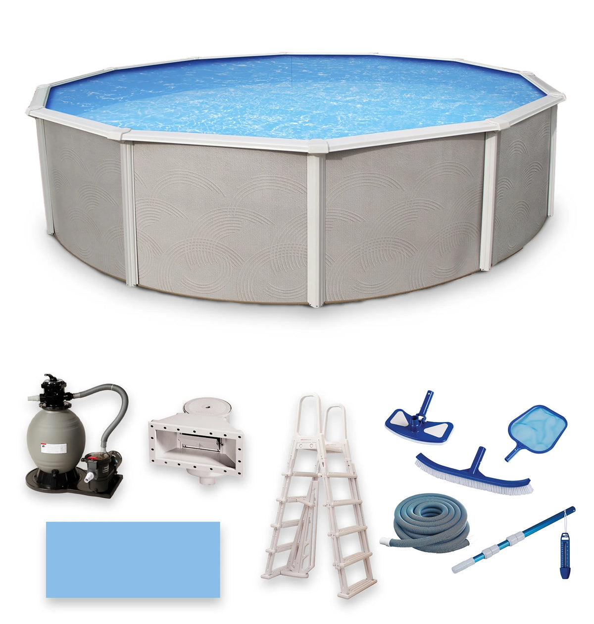 24-ft Round 52-in Deep Metal Wall Swimming Pool O778576