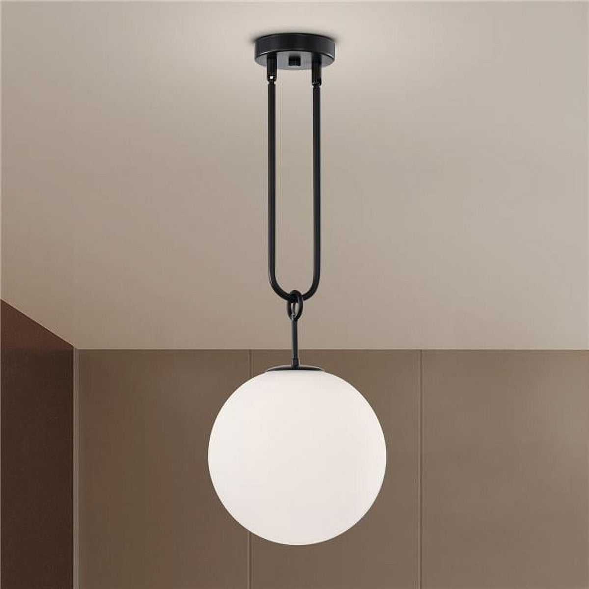 Matte Black Finish 1-Light Indoor Pendant Light I121614