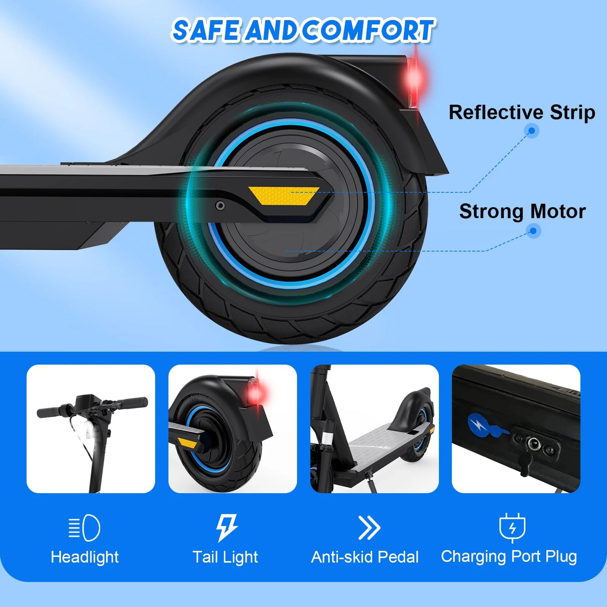 Electric Scooter 10 Solid Tires 500W Motor Folding T361360