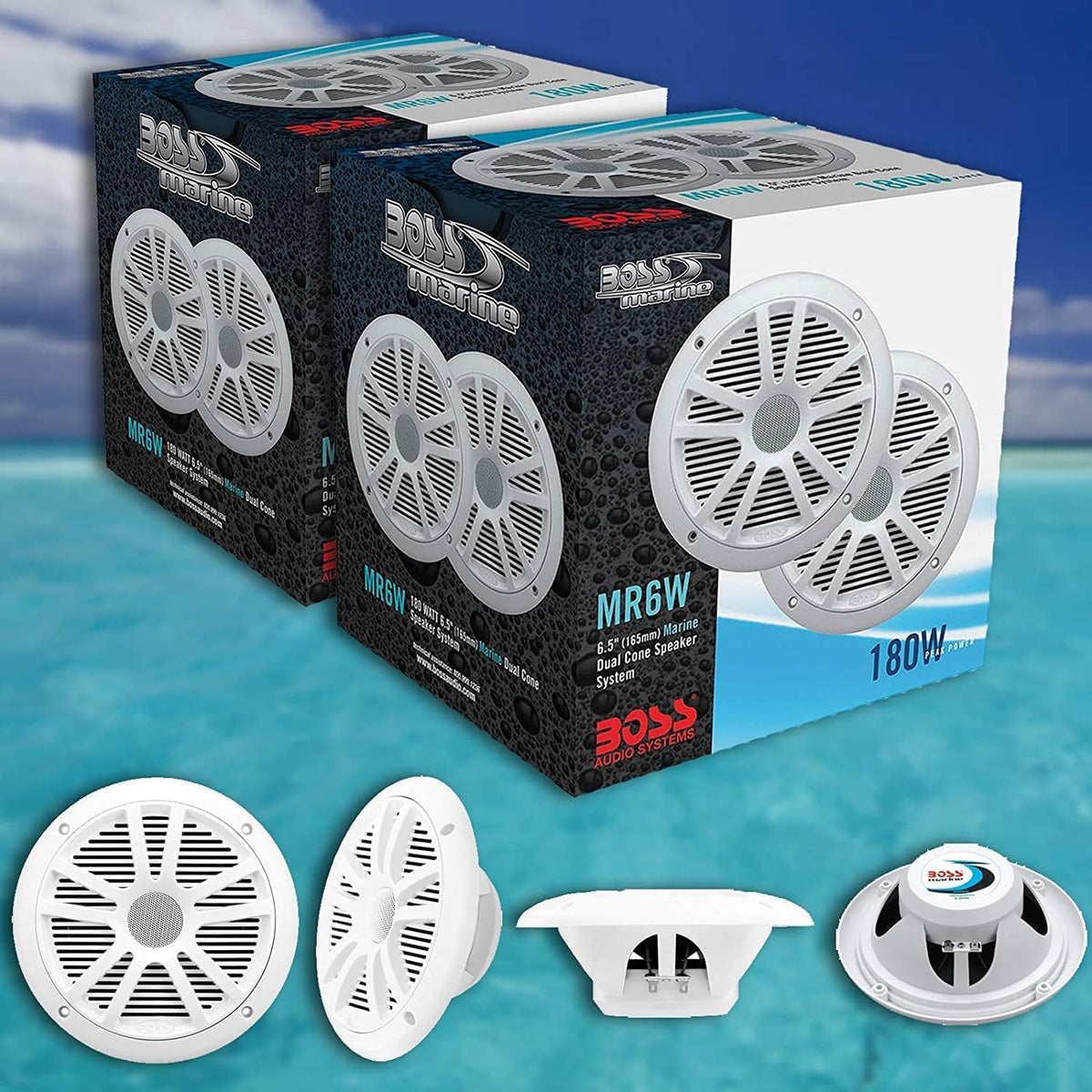 6.5 Inch 2 Way Weatherproof Marine Speakers R10725