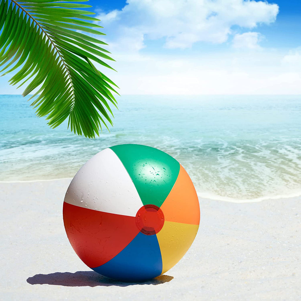 12 Pack Inflatable Rainbow Beach Balls T7317