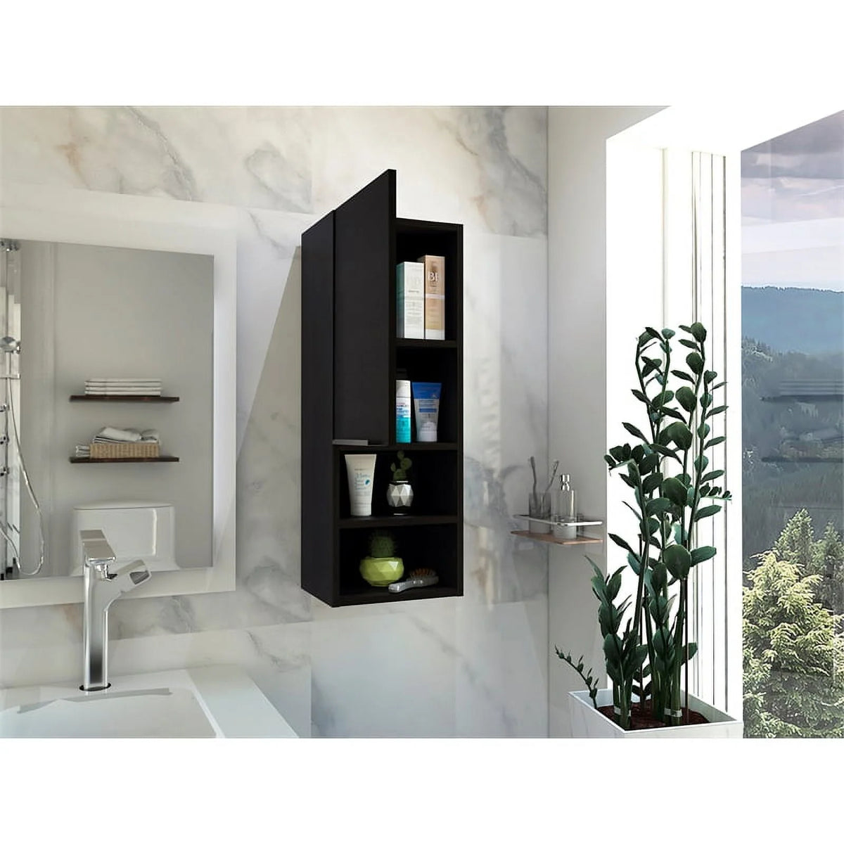 32" Black Engineered Wood Medicine Cabinet X613604