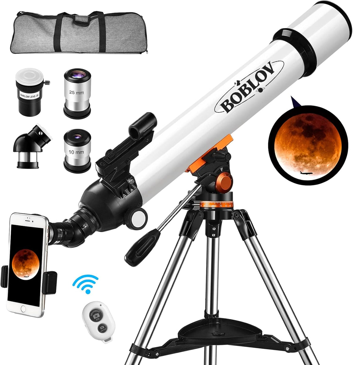 700mm Focal Length 70mm Aperture Glass Coating Astronomical Refractor Telescope with Adjustable Stainless Steel Tripod W575